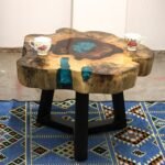 Ancient Wisdom Aqua Tamarind Wood & Resin Coffee Table - Image 4