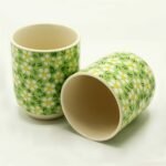 Ancient Wisdom Set of 6 Ceramic Herbal Tea Cups – Green Daisey - Image 2
