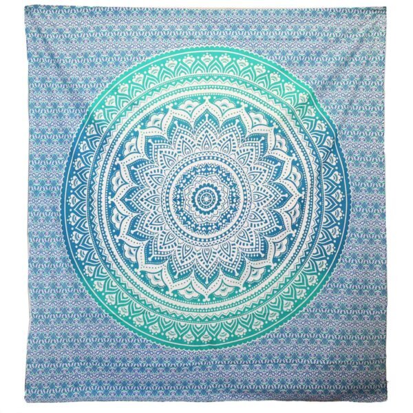 Ancient Wisdom Umrao Mandala Wall Hanging & Beach Spread – Green