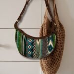 Ancient Wisdom Jacquard Bold Greens with Brown Strap Hobo Bag - Image 3