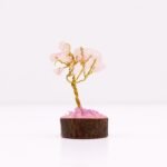Ancient Wisdom Mini Rose Quartz Gemstone Tree (15 Stones) On Wooden Base - Image 3