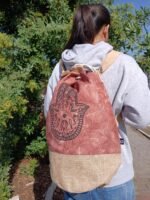 Ancient Wisdom Terracotta Stonewash Hamsa All Natural Backpack - Image 2