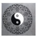Ancient Wisdom Black & White Double Cotton Bedspread + Wall Hanging - Ying Yang