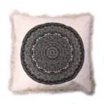 Ancient Wisdom Traditional Mandala Cushion Cover (45x45cm) – Cream / Black - Image 5