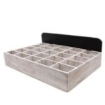 Ancient Wisdom Whitewash 25 Section Albasia Wood Compartment Tray