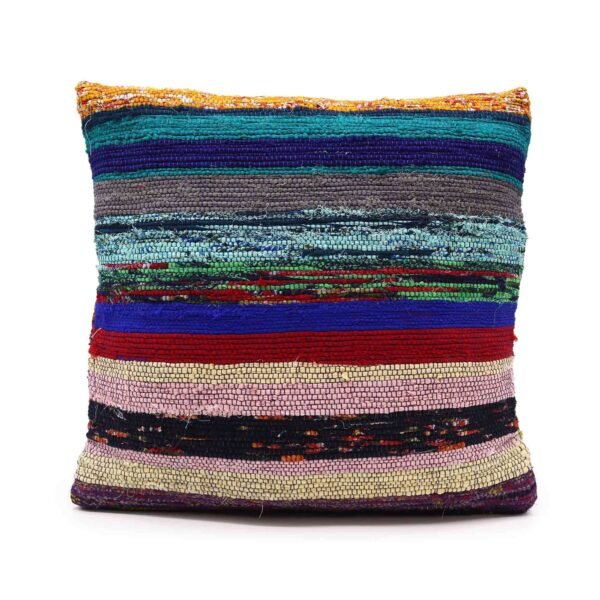 Ancient Wisdom Cotton Rag Rug Cushion Cover – Charcoal Grey