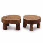 Ancient Wisdom Set of 2 Teak Wood Low Pad Display – 24 x 10cm - Image 4