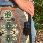 Ancient Wisdom Pale Grey Kilim Festival Messenger Bag - Image 4