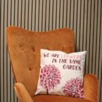 Ancient Wisdom Set of 3 ‘We Are Leaves’ Printed Cotton Cushion Covers – Yellow, Blue & Natural - Image 8