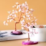 Ancient Wisdom Small Rose Quartz On Pink Agate Base (35 Stones) Gemstone Tree - Image 4