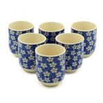 Ancient Wisdom Set of 6 Ceramic Herbal Tea Cups - Blue Daisey