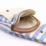 Ancient Wisdom Natural Cotton Body Cross Bag - Blue & White - Image 3