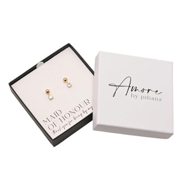 Amore by Juliana Gold Plated ‘Maid of Honour’ Crystal Earrings