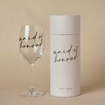 Amore By Juliana Black Text 'Maid of Honour' Wine Glass