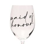 Amore By Juliana Black Text 'Maid of Honour' Wine Glass - Image 4