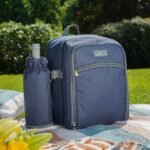 Country Living 2 Person Multiple Pockets Navy Blue Picnic Backpack - Image 8