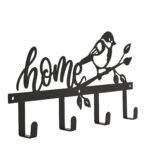 Country Living 'Home' Bird Silhouette Metal Garden Plaque with Hooks - Image 2