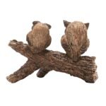 Country Living Resin Wood Effect Rustic 2 Owls On A Branch Figurine - Image 5