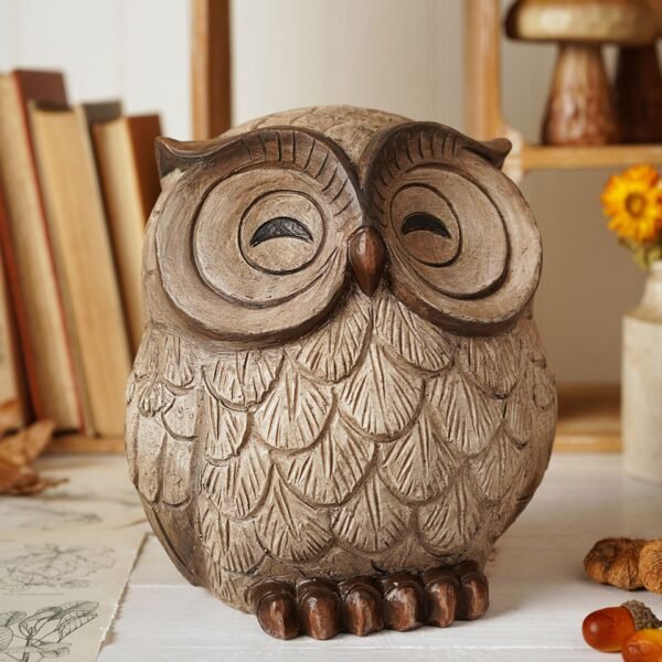 Country Living Resin Wood Effect Sleeping Owl Figurine