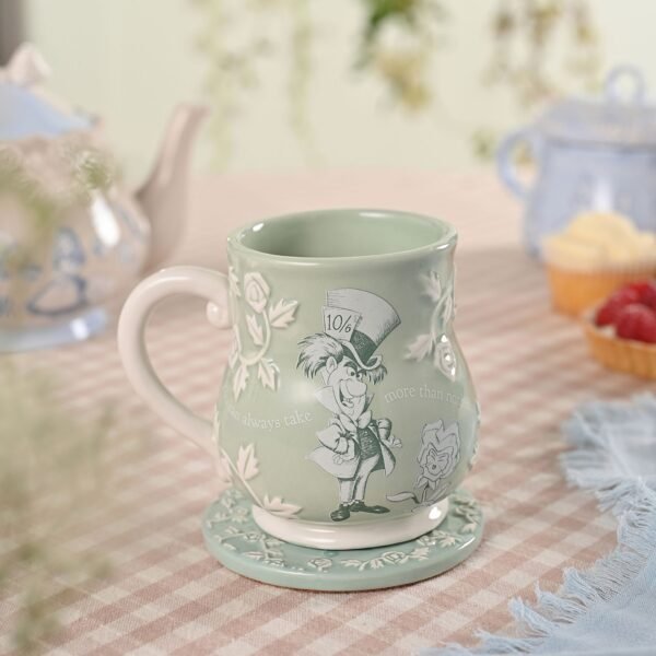 Disney: Alice in Wonderland Embossed Green Ceramic Mug – Mad Hatter