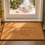 Personalised 'Believe' Christmas Rectangle Coir Indoor Doormat - Image 2