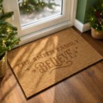 Personalised 'Believe' Christmas Rectangle Coir Indoor Doormat - Image 3