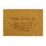 Personalised 'Believe' Christmas Rectangle Coir Indoor Doormat - Image 4