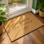 Personalised Bow Motif Rectangle Coir Indoor Doormat - Image 2