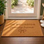 Personalised Bow Motif Rectangle Coir Indoor Doormat - Image 3