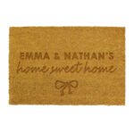 Personalised Bow Motif Rectangle Coir Indoor Doormat - Image 4