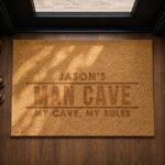 Personalised Bold Text Design Rectangle Coir Indoor Doormat