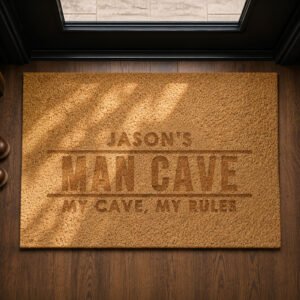 P011030 Personalised Bold Text Design Rectangle Coir Indoor Doormat