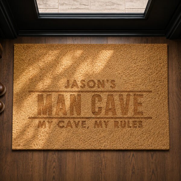 Personalised Bold Text Design Rectangle Coir Indoor Doormat