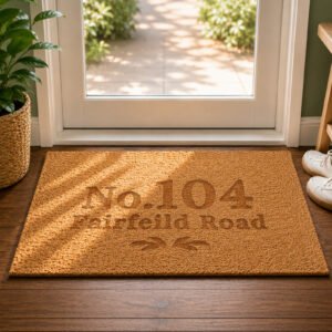 P011031 Personalised Ornate Design Rectangle Coir Indoor Doormat 2