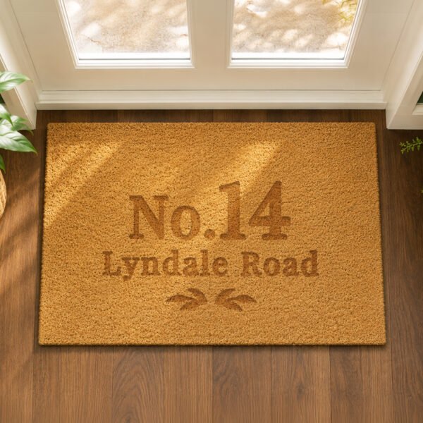Personalised Ornate Design Rectangle Coir Indoor Doormat