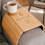 Personalised Any Message Floral Design Wooden Sofa Tray - Image 2