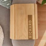 Personalised Name Strip Design Wooden Sofa Tray