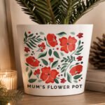 Personalised Christmas Poinsettia Design Large Ceramic Indoor Plant Pot - Image 3