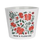 Personalised Christmas Poinsettia Design Large Ceramic Indoor Plant Pot - Image 4