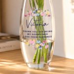 Personalised Bright Floral Design Glass Bullet Vase - Image 2