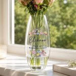 Personalised Bright Floral Design Glass Bullet Vase - Image 4