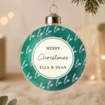 Personalised 'Fa La La' Glass Christmas Bauble