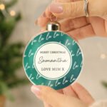 Personalised 'Fa La La' Glass Christmas Bauble - Image 2