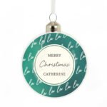 Personalised 'Fa La La' Glass Christmas Bauble - Image 4