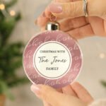 Personalised 'Ho Ho Ho' Glass Christmas Bauble - Image 2