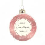 Personalised 'Ho Ho Ho' Glass Christmas Bauble - Image 4