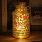 Personalised Christmas Poinsettia Design LED Light-Up Glass Jar - Image 2