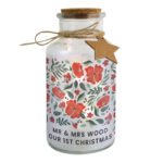 Personalised Christmas Poinsettia Design LED Light-Up Glass Jar - Image 4