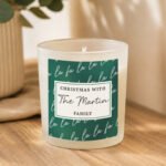 Personalised 'Fa La La' Christmas Scented Frosted Glass Jar Candle