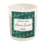 Personalised 'Fa La La' Christmas Scented Frosted Glass Jar Candle - Image 4